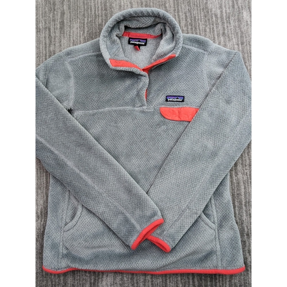 Patagonia Women Medium Gray Re-Tool Snap T Fleece Pullover Jacket 25442